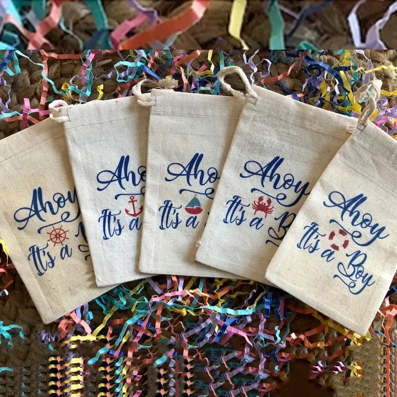 12Ahoy It's A Boy candy gift bag Cruise beach boat Anchor Nautical Sailor baby shower Gender Reveal decoration thank you