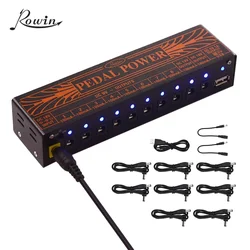 Rowin-Guitar Super Pedal Power Supply, 10 Isolated DC Output, 9V, 12V, 18V, Bass Effect Pedals with USB Charging Port, PW-01