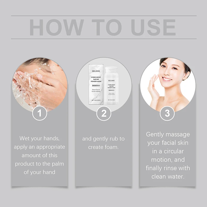 Facial Cleansing Powder Wash Skin Oil Control Clean Facial Spots Pimples Treatment Moisturizing Shrink Pores Face Wash Powder