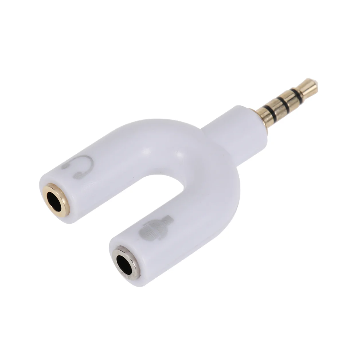 

Earphone Splitter U Shape 35mm Stereo Audio Jack Earphone Headphone 2 Way U Splitter Adapter Converter (White)