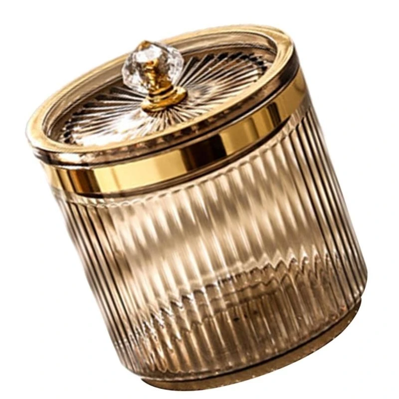 Bathroom Storage Jar for Cotton Balls Makeup Pads Makeup Accessories Holder with Protective Lid Toothpick Dispenser