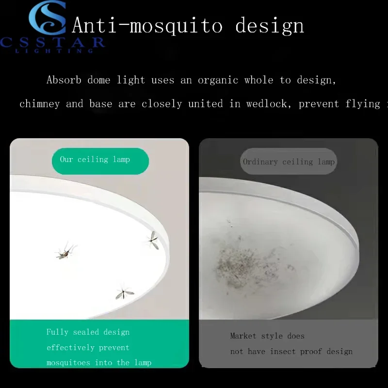 LED  Ceiling Lamp Moistureproof Anti Mosquito And Dustproof Round Toilet Balcony Bedroom Kitchen Corridor Bathroom Fixture Lamp