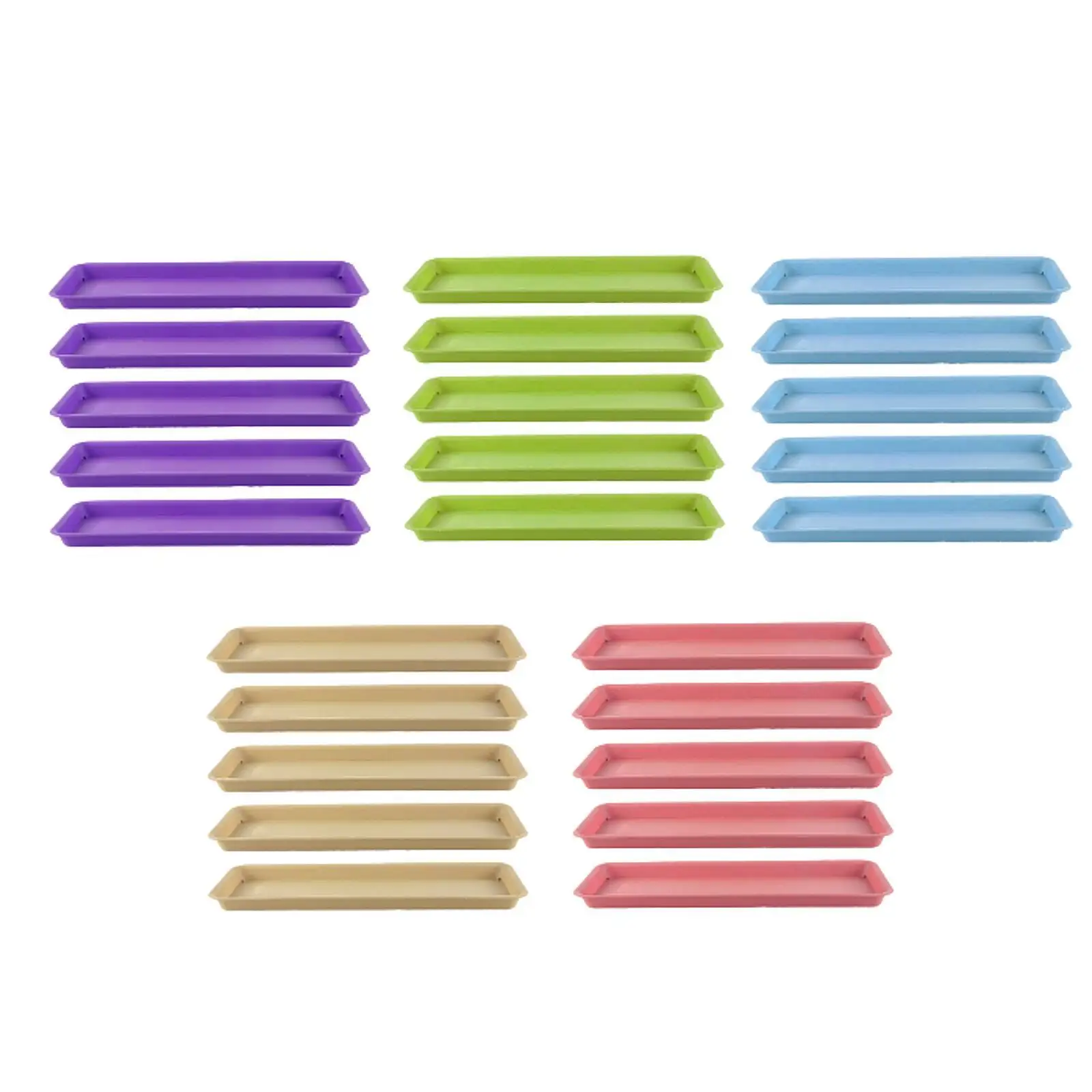 Planter Trays PP Plastic Plant Saucers Rectangular Drip Tray for Flower Pot Decoration in Home Balcony Courtyard
