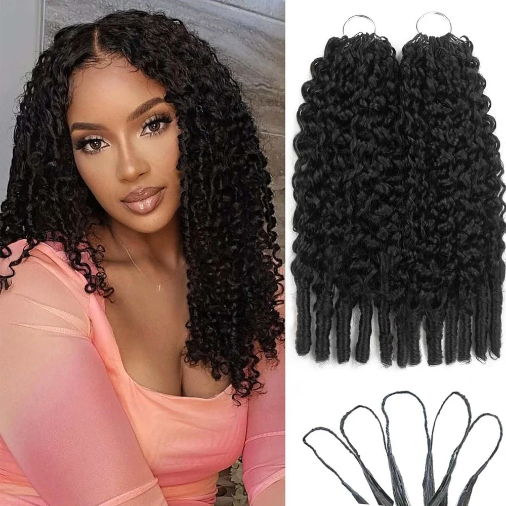 

Натуральные черные кудрявые волосы для плетения крючком Burmese Curly Feather, без узлов, с предварительно проработанными петлями, невидимые, для чернокожих женщин.