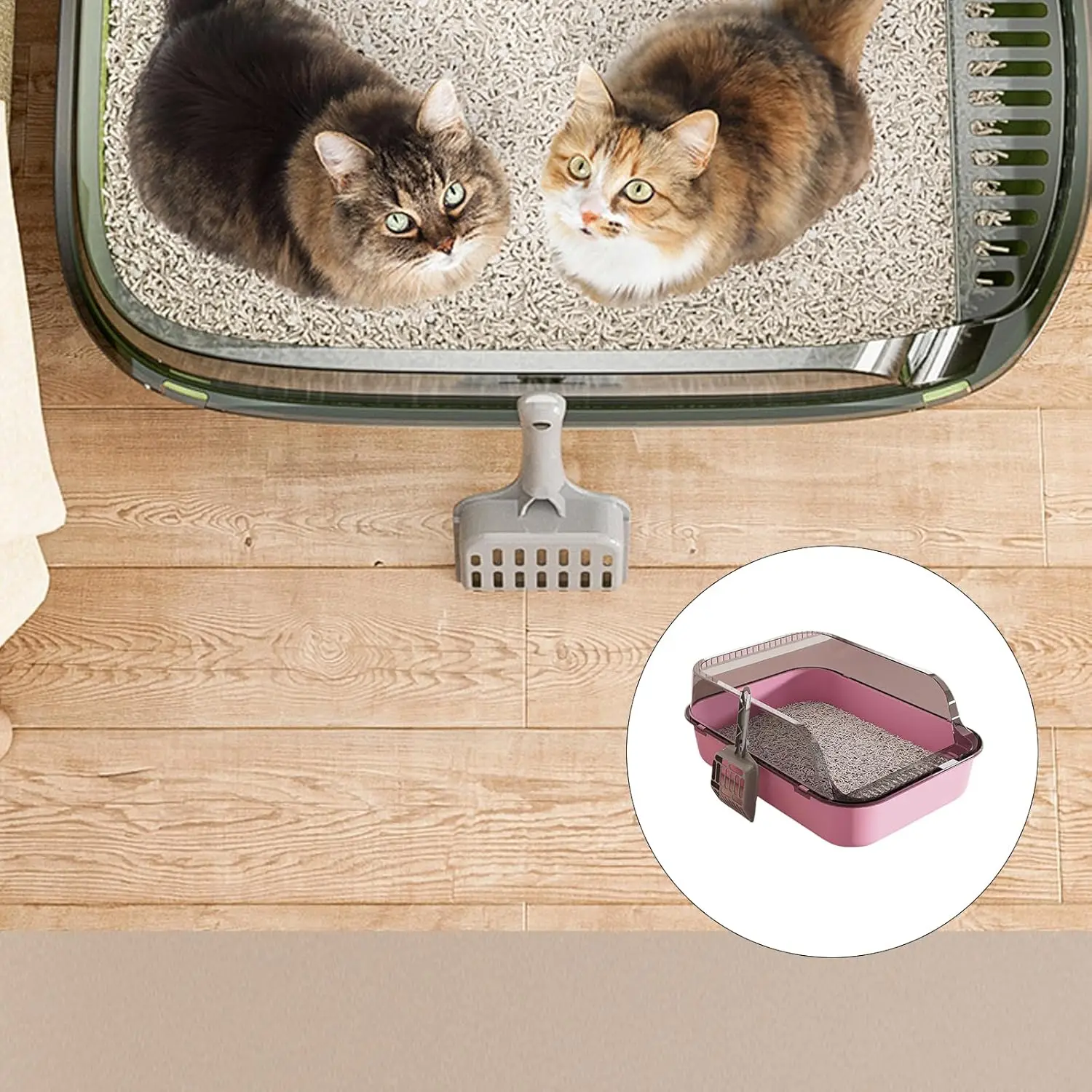 

Cloududa Semi-enclosed Cat Litter Box Anti-splash Thickened Cat Toilet Pet Supplies Extra Large Cat Litter Box Odor-proof