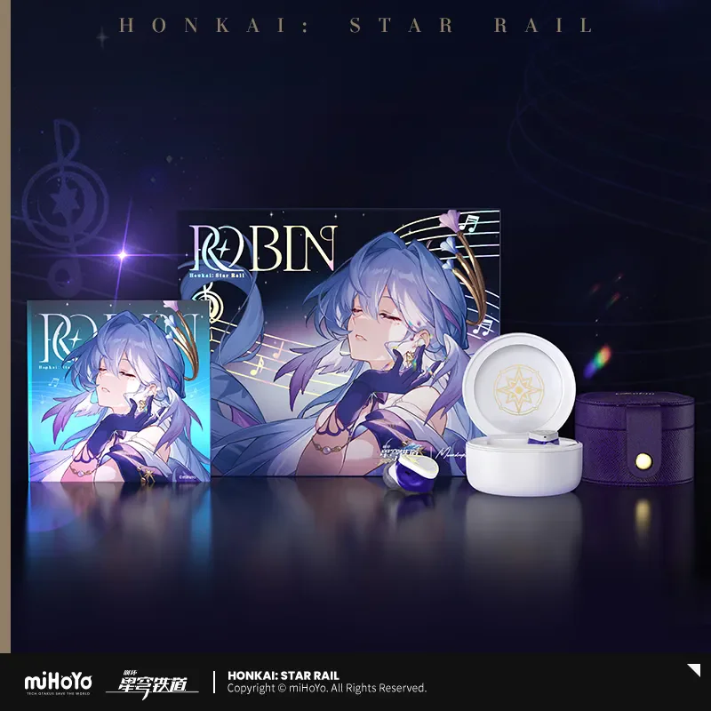 

[Оригинальная] miHoYo Game Honkai Star Rail Robin, индивидуальная совместная подарочная коробка для Bluetooth-наушников, беспроводная гарнитура Robin, рождественские подарки