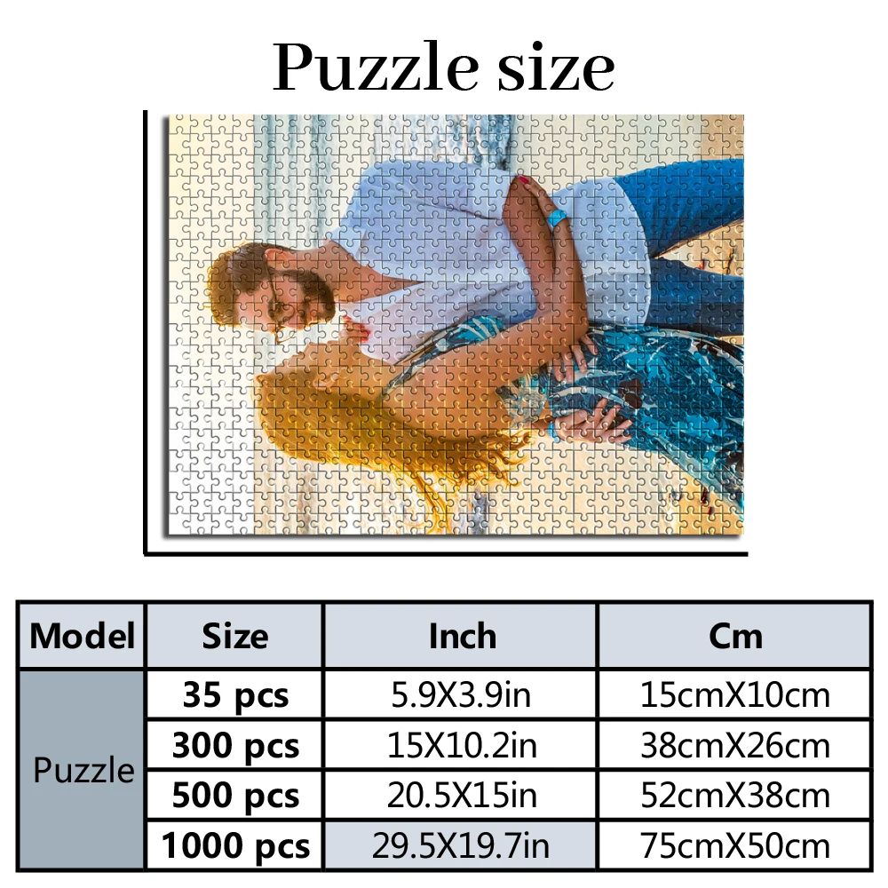 Personalized Custom Photo Puzzle Customized Couple At The Beach At Sun Fun Gift In New Year, Valentine's, Father, Mother's Day