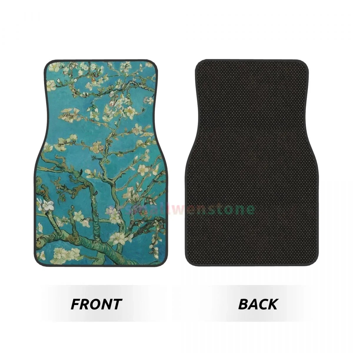 Vincent Van Gogh Almond Blossom Sling 4PCS Crystal Velvet Women's Car Floor Mat, Anti Fouling Car Floor Mat Car Accessories