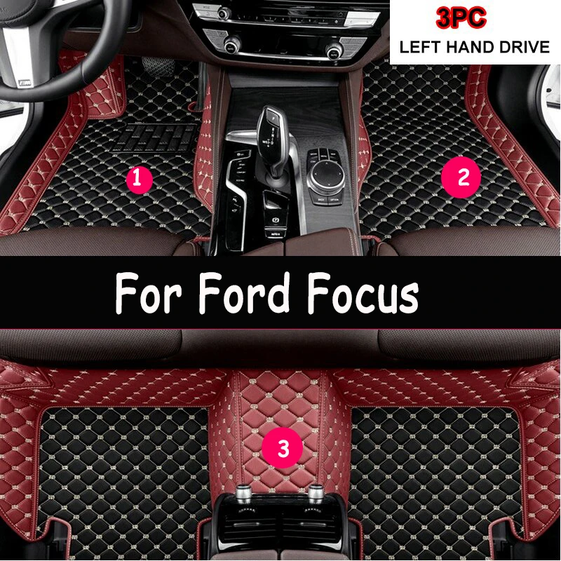 

For Ford Focus Mk2 Mk2.5 2005~2015 Car Floor Mats Rugs Panel Footpads Anti-Slip Carpet Cover Cape Foot Pads Sticker Accessories