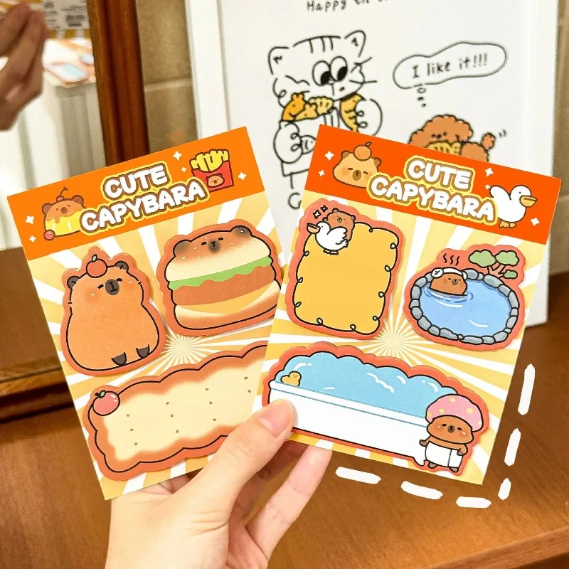 Kapibala Haftnotizen-Kombination Memo-Notizen Niedliche Alien-Notizblöcke für Schüler Tragbares Nachrichtenbuch Capybara N-mal Beschreibbare Blöcke Schreibwaren