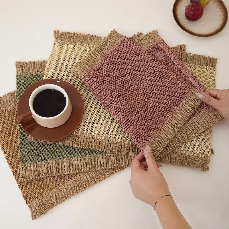 Table tray Mat Anti Slip Bup Mat Paper Environmentally Friendly Creative Simple Insulation Dinner Party Home Decoration 4pcs/set