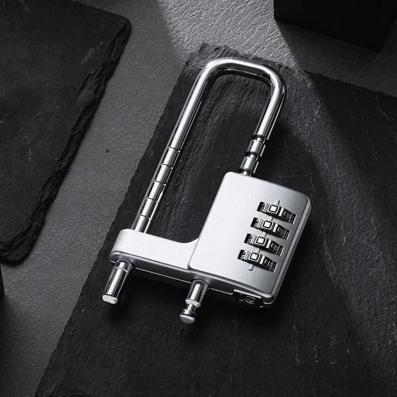 Hot Sale2 Pcs 4 Digit Combination Lock Code Cabinet Lock U Shaped Gym Locker Adjustable Padlock Long Shackle Lock For School