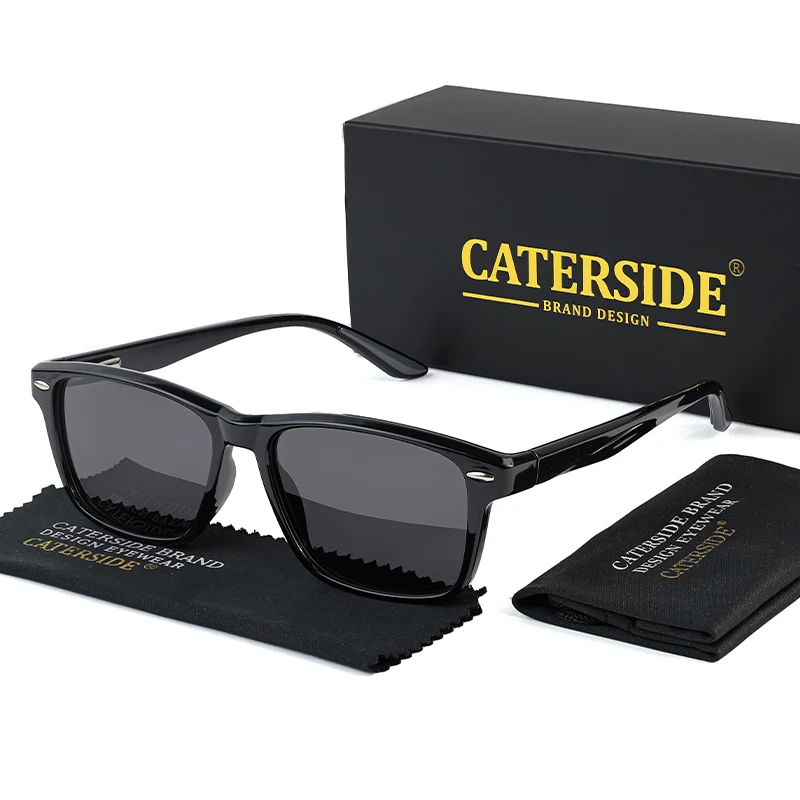 CATERSIDE Neue Polarisierte Sonnenbrille für Herren TR90 Quadratisch Ultraleicht Modische Sonnenbrille für Damen Marken-Fahrbrille Party-Brille Geschenkset – Detail 6