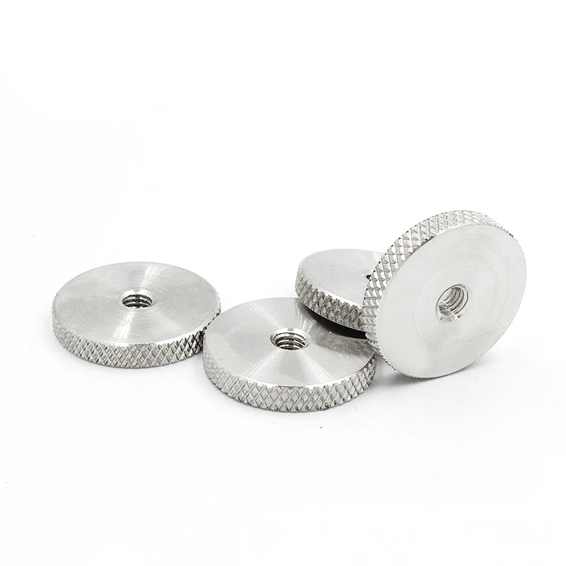 Knurled Thumb Nuts 304 Stainless Steel Flat Head Hand Screw Knurled Round Nut Hardware Fasteners M4 M5 M6 M8 M10 M12