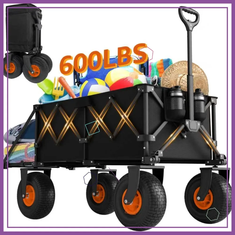 

Сверхмощная 10-дюймовая складная тележка с колесом для пляжа, кемпинга, песка, вездехода, складная, большой вместимости