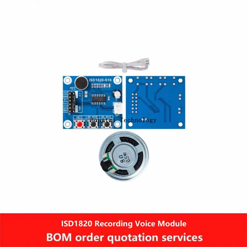 ISD1820 Voice Recording Module Voice Board Phone Module Board with Microphone + 0.5W Speaker