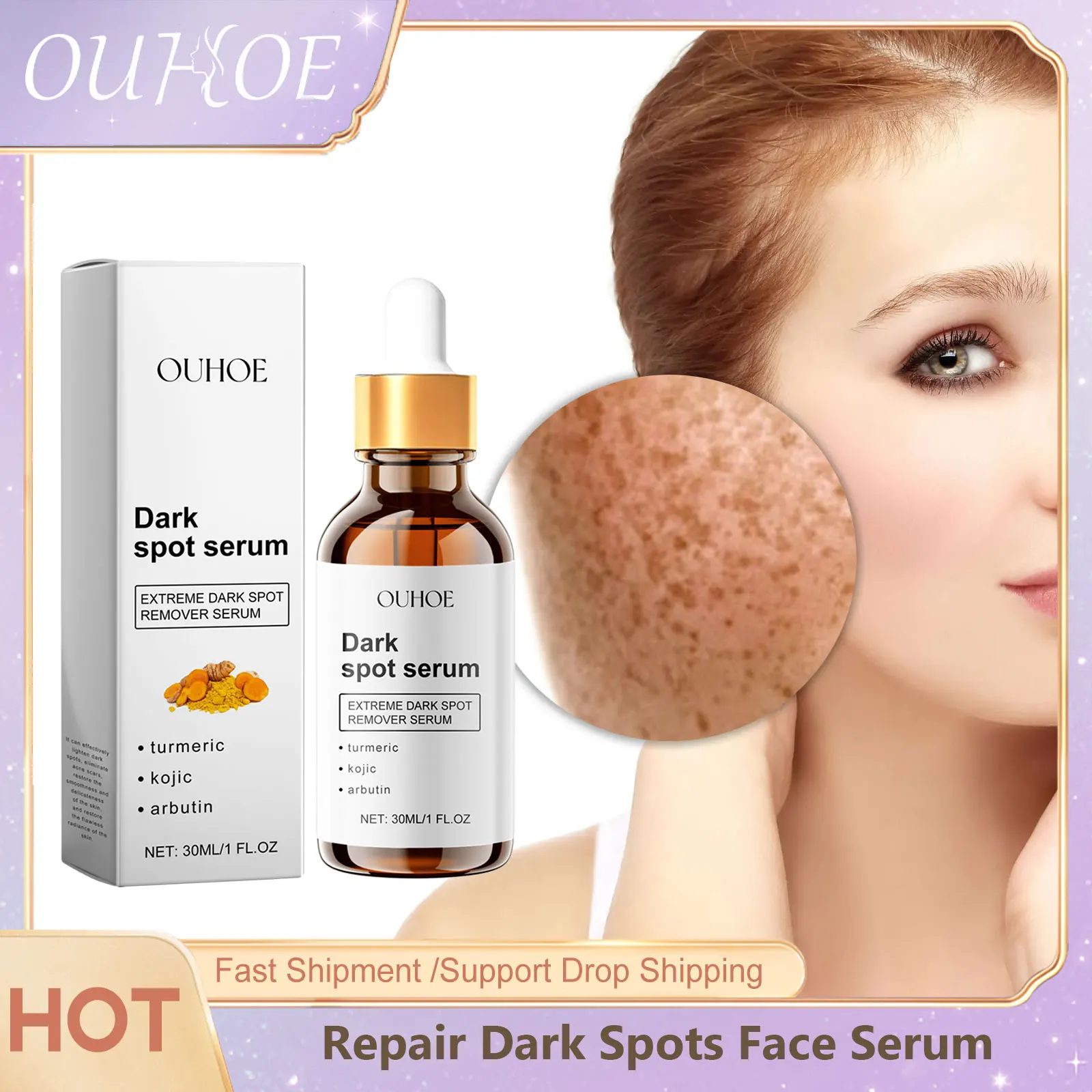 

Turmeric Dark Spot Corrector Serum Moisturizing Firming Facial Melanin Correcting Dullness Brightening Hydrate Face Repair Serum