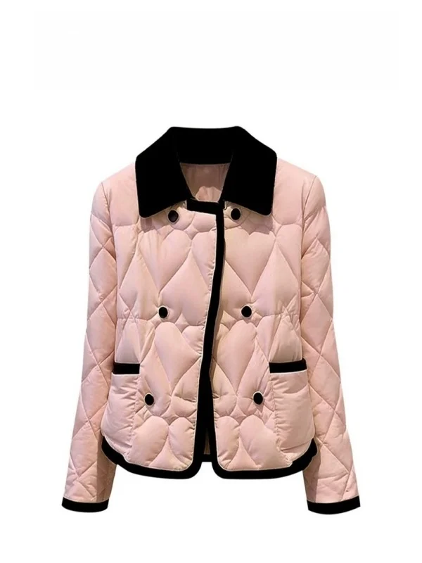 

2026 New Sle Thiened Faionable Cotton Jaet Stand Collar Warm Cozy Ladylike Small Fraance Sle Commute Loose Fit