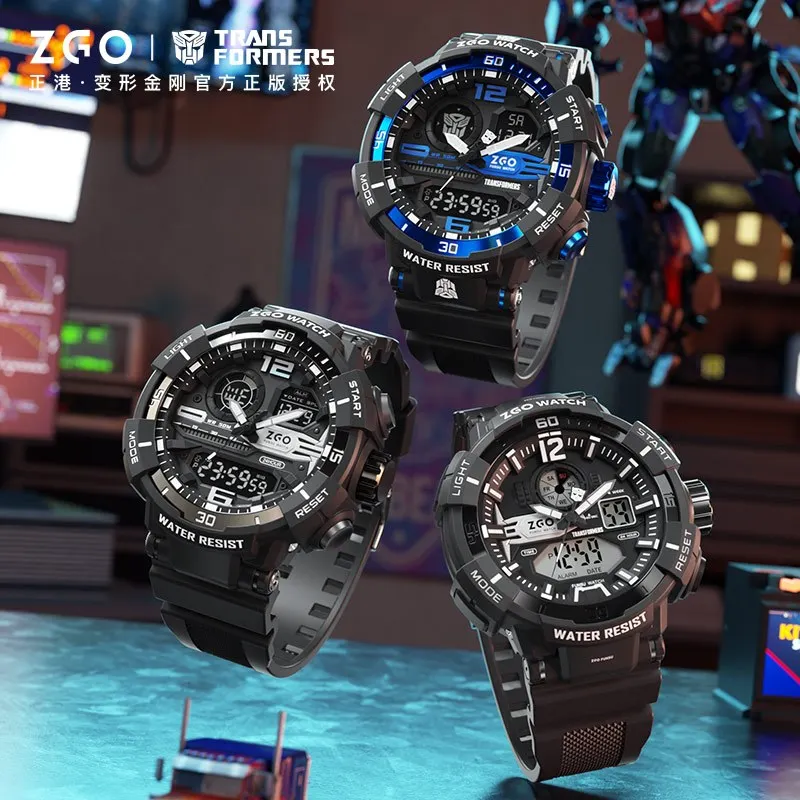 Zgo X Transformers Trẻ Em Của Đồng Hồ LED Hiển Thị Chrono Báo Động Hiển Thị Kép Đồng Hồ Sinh Viên Đồng Hồ Đeo Tay Quà Tặng Cho Trẻ Em Cậu Bé Quà Tặng 8981