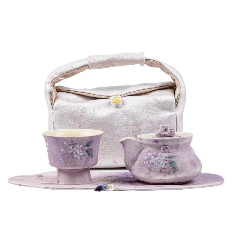 

Portable tea set, two cups per pot
