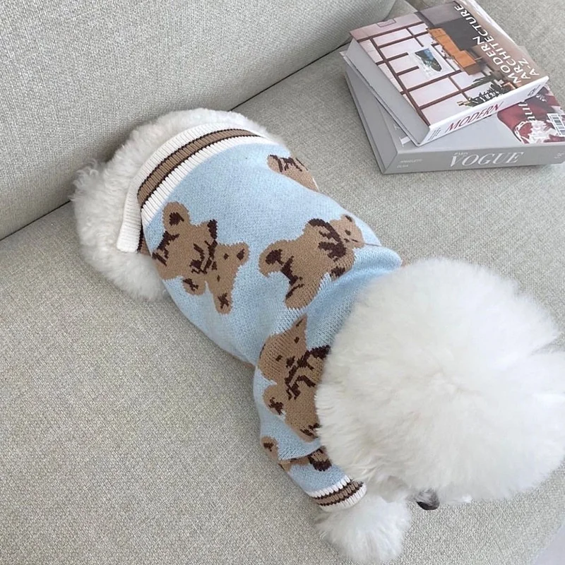 Ropa de lujo para perros Chihuahua, cárdigan a rayas para mascotas, suéter Bichon Frise, cachorro, gatito, abrigo cálido para perros, accesorios para perros y gatos, traje para mascotas