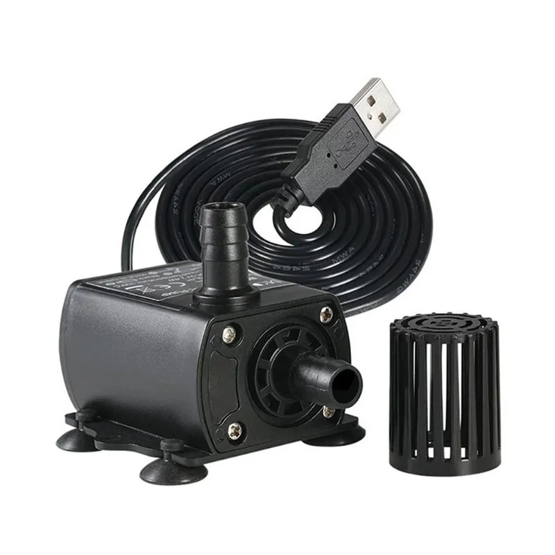 Mini Ultra Quiet Submersible Pump Aquarium Garden Pond USB Fountain Water Pump DC 5V 250L/H QR50A