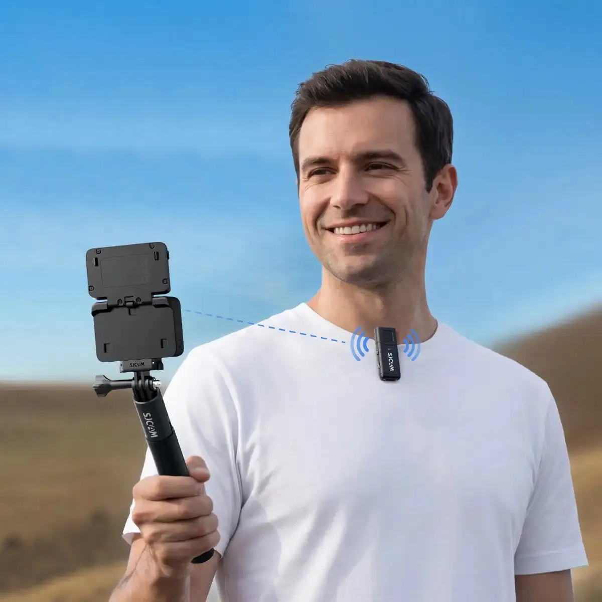 SJCAM Wireless Lavalier Microphone M4 for SJ6 Ultra/SJ30 Action Camera Vlog Clear Voice Recording,4-Hour Battery Life