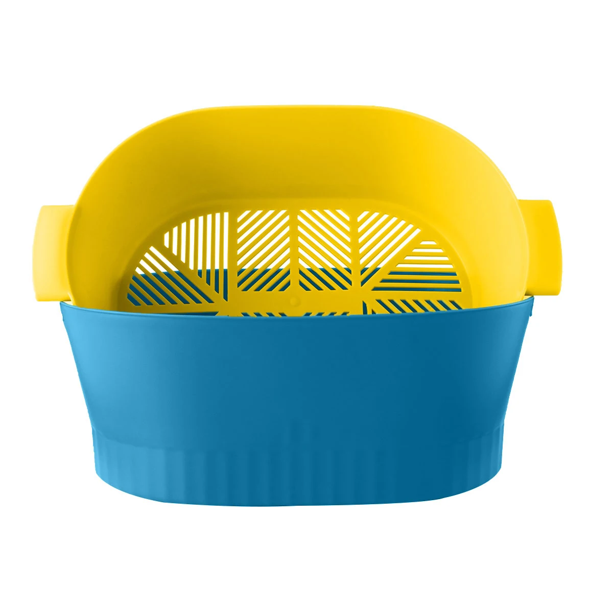 

Двухслойная корзина для слива овощей, пластиковое сито для фруктов, полый дизайн, штабелируемая кухонная корзина для мытья, сито для фруктов