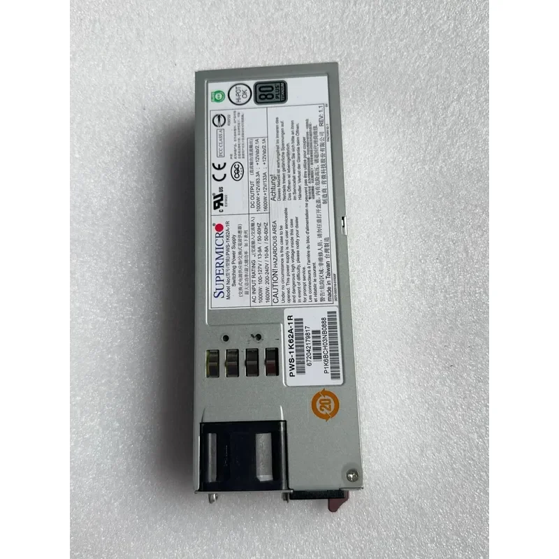 for Ultramicro PWS-1K62A-1R 1600W Power Supply Unit Compatible with 2023US-2 Model High Efficiency Stable Output