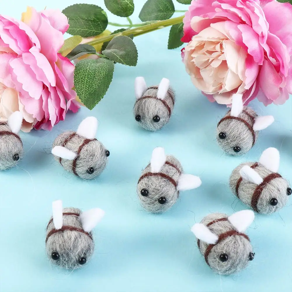 귀여운 양모 펠트 장난감 공예 범블비 장식 플러시 공 장식 파티 베이비 샤워 아기방
