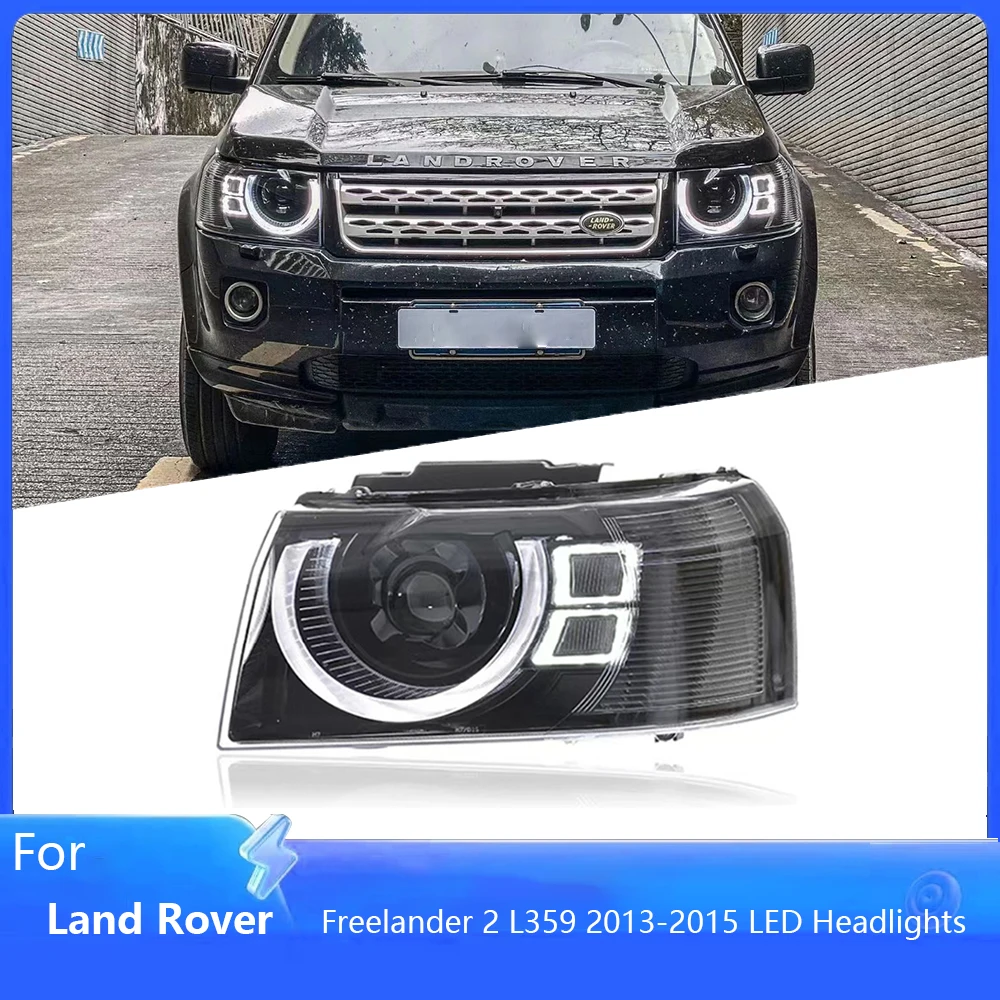 

Автомобильные фары для Land Rover Freelander 2 L359 2013-2015, светодиодные фары, двухлучевой проектор, подходят для Plug and Play