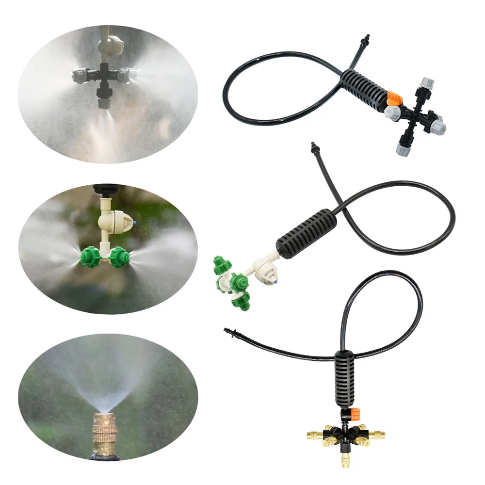 

Drip Irrigation Cross Misting Sprinkler Hanging Anti Drip Mist Nozzle For Garden Cooling Watering Irrigation Lawn Greenhous