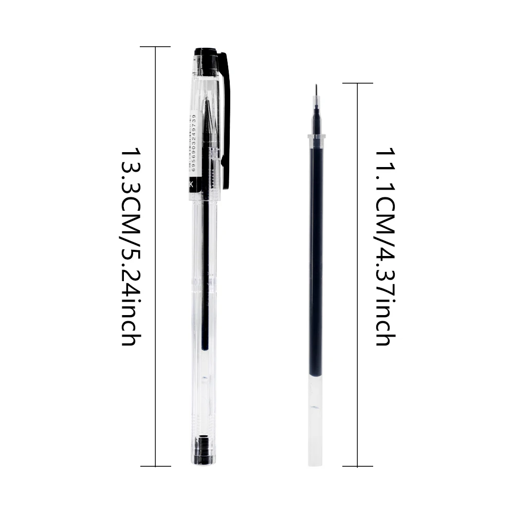 4 Pcs/set 0.28mm Ultra Fine Gel Pen Creative Large Capacity Black Ink Signature Pen Student Writing Supplies Stationery Gifts