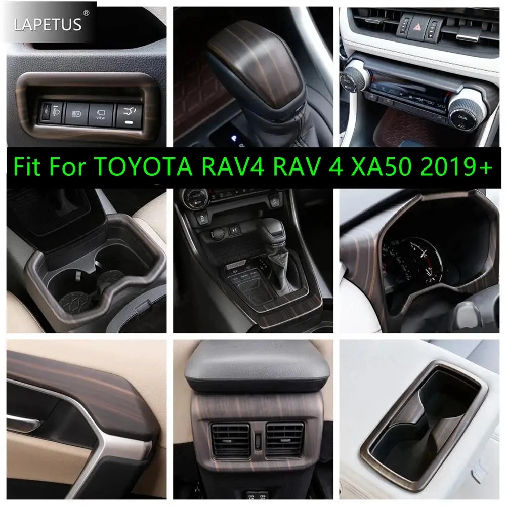 

Wood Grain Auto Dashboard Frame / Gear Shift / Door Armrest Strip Accessories Cover Trim For TOYOTA RAV4 RAV 4 XA50 2019 - 2024