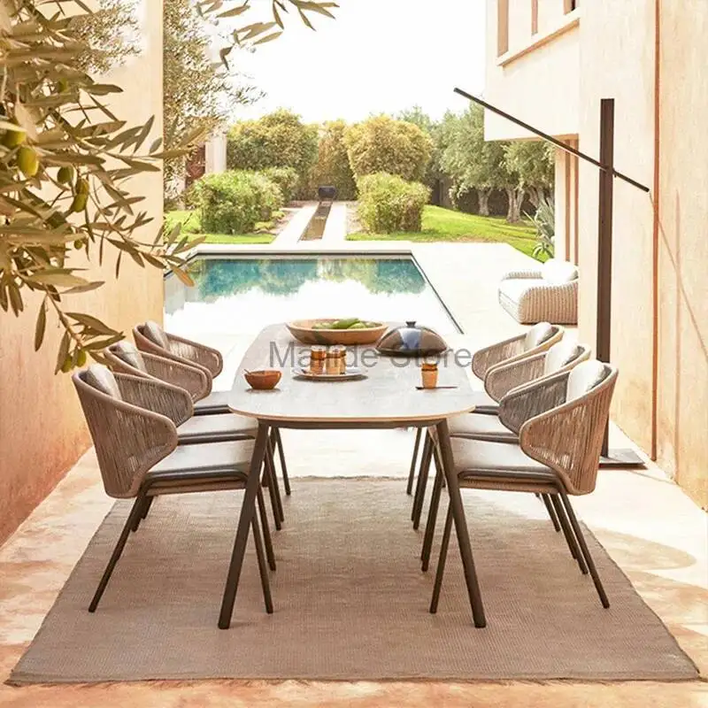 

PE Rattan Woven Beach Chairs Balcony Nordic Back Camping Chair Creative Outdoor Furniture Leisure Armchair Cafe Outdoor Chairs