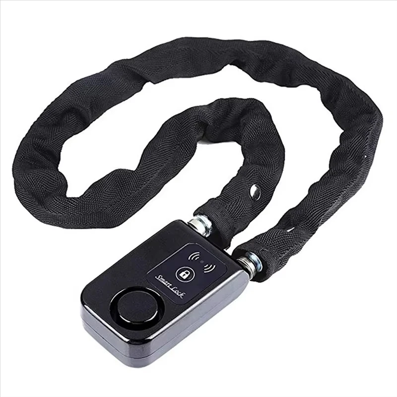 Bluetooth Smart Chain Lock, Keyless Lock for Bike/Motorcycle, Gate/Door, with Anti-Theft Alarm 110dB, Phone App Control