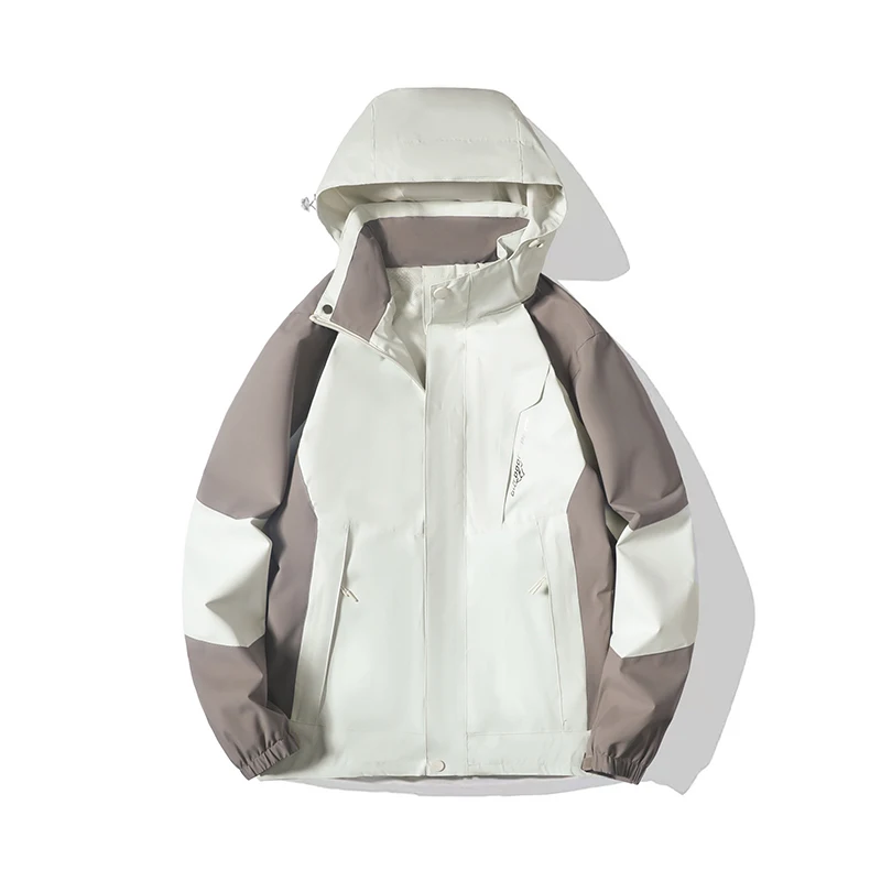 سترة واقية مقاومة للماء للرجال والنساء للمشي لمسافات طويلة في الهواء الطلق معطف خفيف الوزن بقلنسوة ملابس عمل على الطراز الحضري أزياء جبلية ربيعية #3