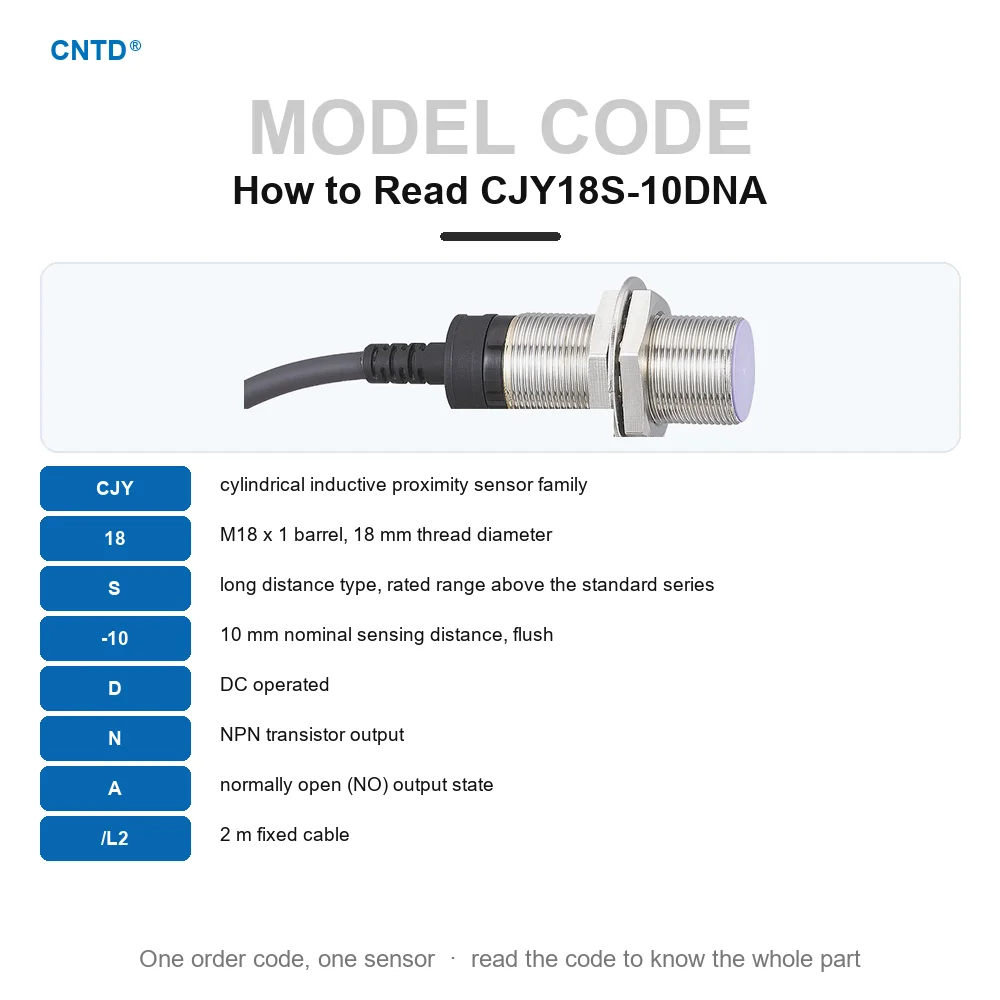 Inductive Proximity Sensor M18 Shielded NPN NO 3-Wire Flush 10mm IP67 Approach Switch DC12-24V 300Hz Long Distance CJY18S-10DNA