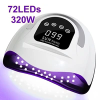 Lámpara de uñas LED UV, luz de gel de uñas de alta potencia, lámpara de manicura profesional, secador de uñas con sensor automático y 4 conjuntos de temporizador