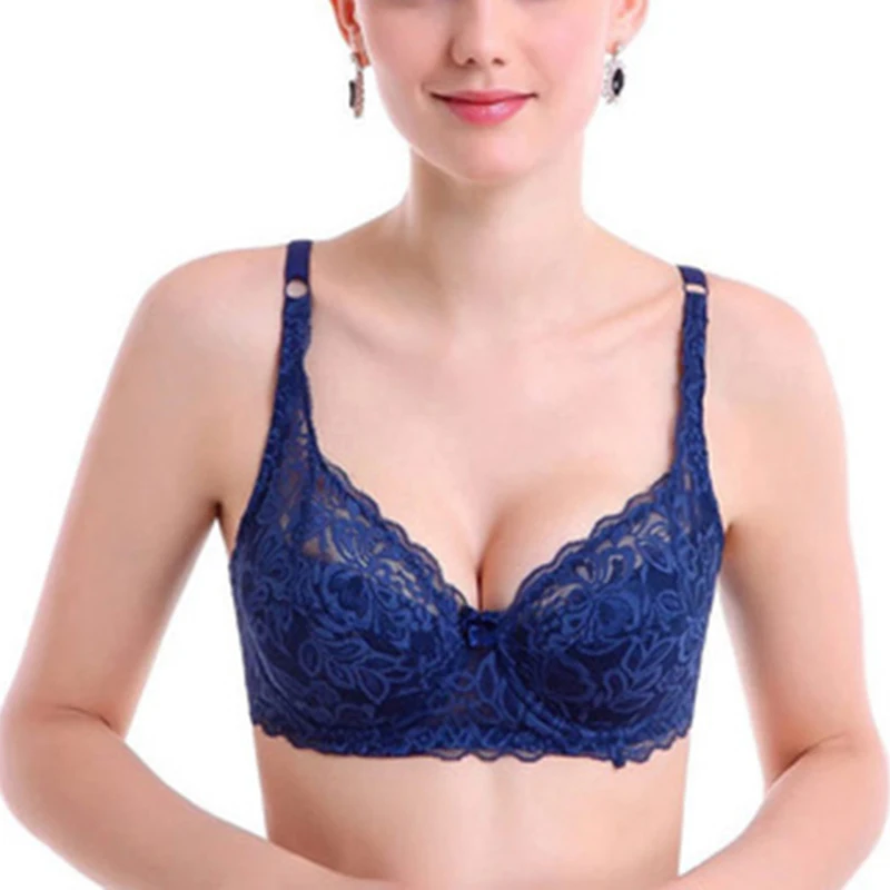 New Sexy Floral Lace Bras Women Summer Thin Push Up Brassiere Solid Color Comfort Breathable Underwear Female Fashion Lingerie image 6