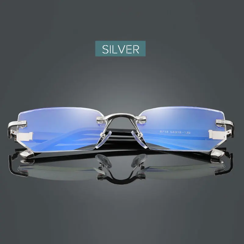 Männer Randlose Lesebrille Mode Trend Frauen Presbyopie Rezept Brillen Männlich Business HD Objektiv Brillen +1,0 Bis +4,0 – Detail 5