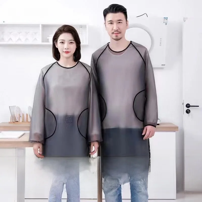 

Водонепроницаемый, маслостойкий фартук с длинными рукавами, не требующий стирки, для дома и кухни, грязеотталкивающий, рабочая спецодежда, для использования на улице