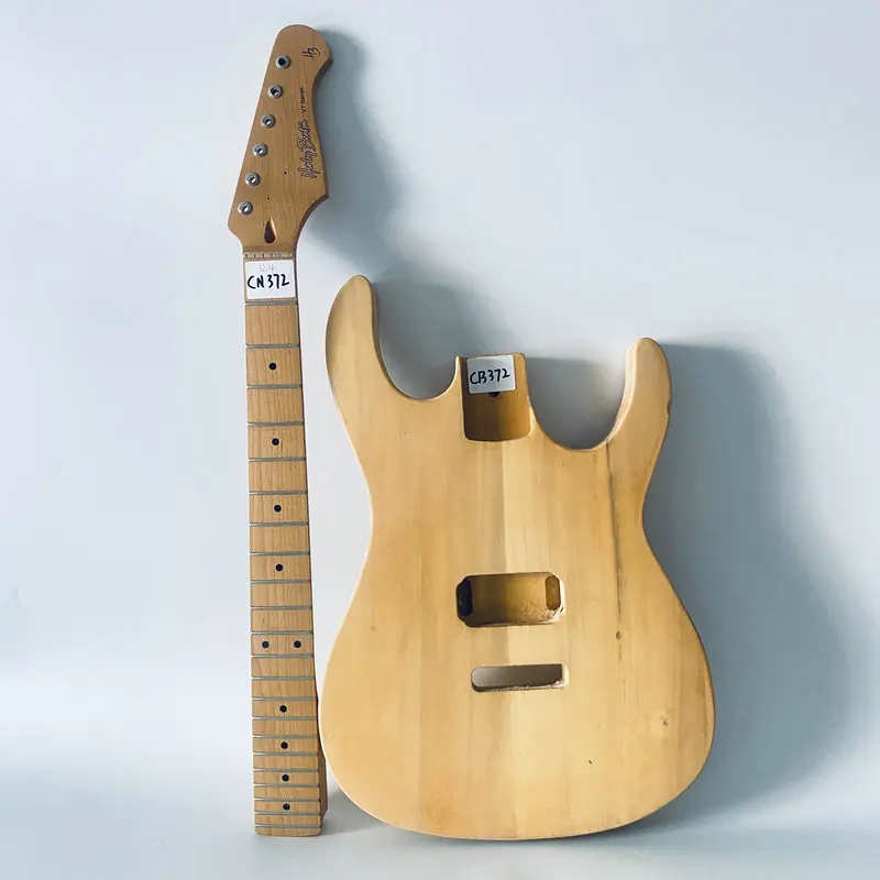 

CN372CB372 DIY Guitar Kits Semi Finishing without Hardwares Solid Wood Body with 22 Frets Neck One Set Replace USE