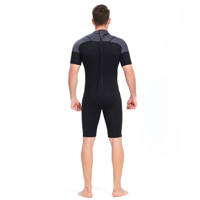 Shorty wetsuit masculino 3mm neoprene manga curta/longa ternos molhados zíper traseiro, terno de surf completo manter aquecido em água fria mergulho caiaque