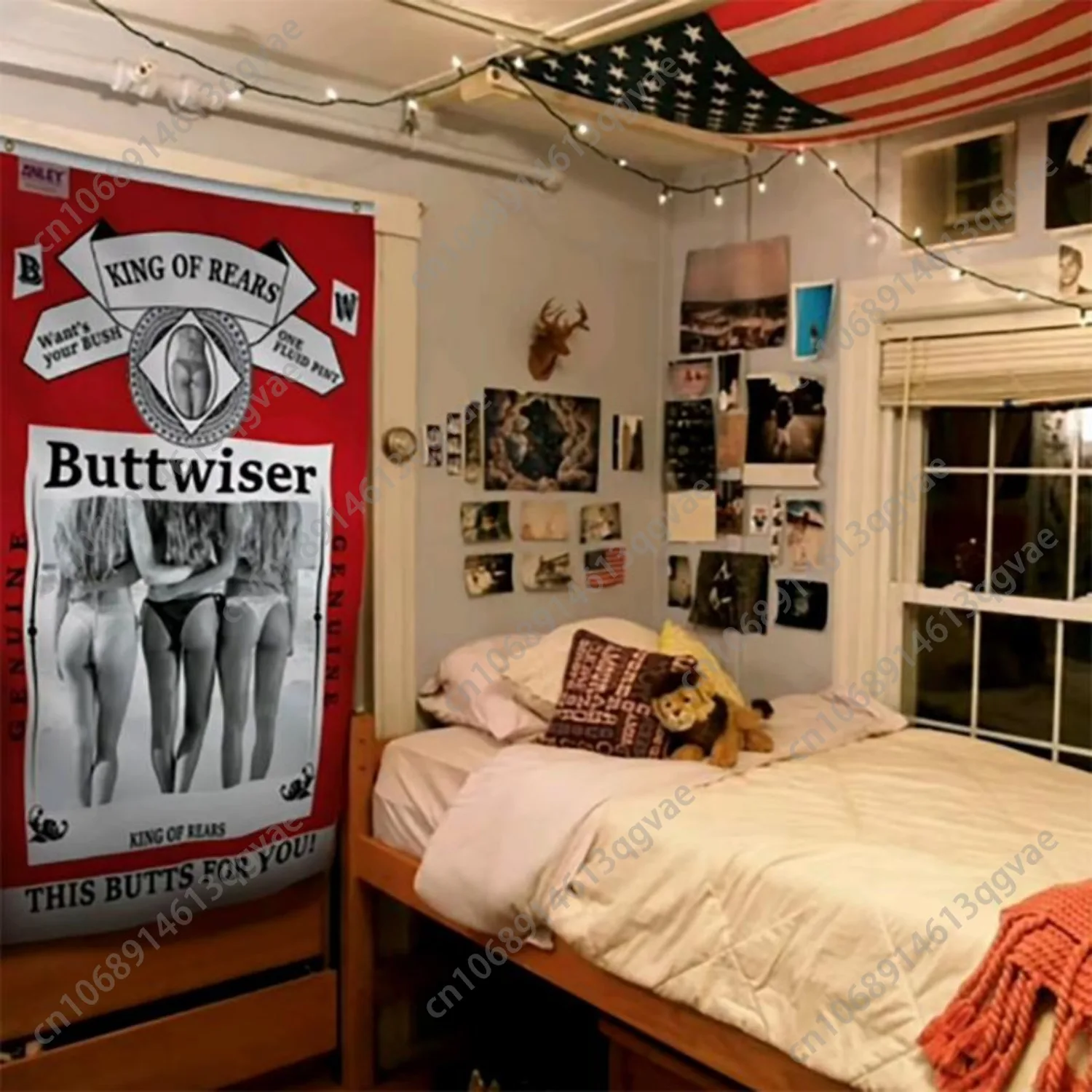 بعقب ملك الخلفيات العلم المشارك نسيج للتعليق على الحائط كلية النوم غرفة ديكور راية الأطراف Gif مخصص الديكور #4