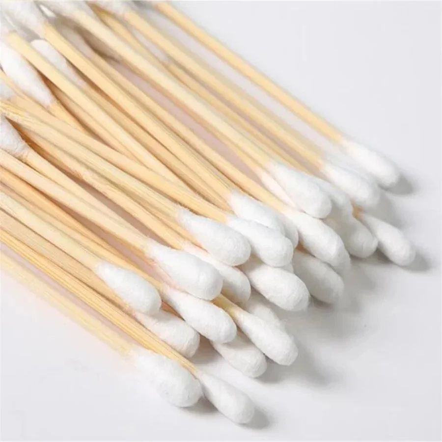 500/1000/2000pcs Double Swab Women Makeup Head Cotton Cotton Buds Tip for Wood Sticks Nose Ears Cleaning Health Care Tools