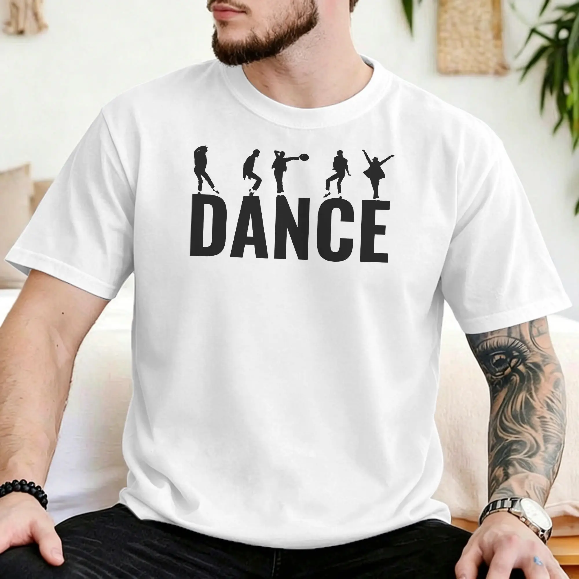 Fashion MJ Dance Dancing Dancer T-Shirts for Men Women Round Collar 100% Cotton T Shirt Music Short Sleeve Tee Shirt Unique Tops