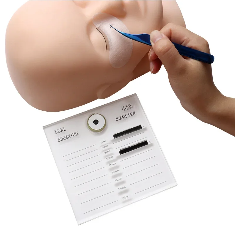 Funmix enxertia placa de escala de cílios acrílico dupla face escala placa de cílios vitrine ferramenta de cílios contendo 1 peça jade