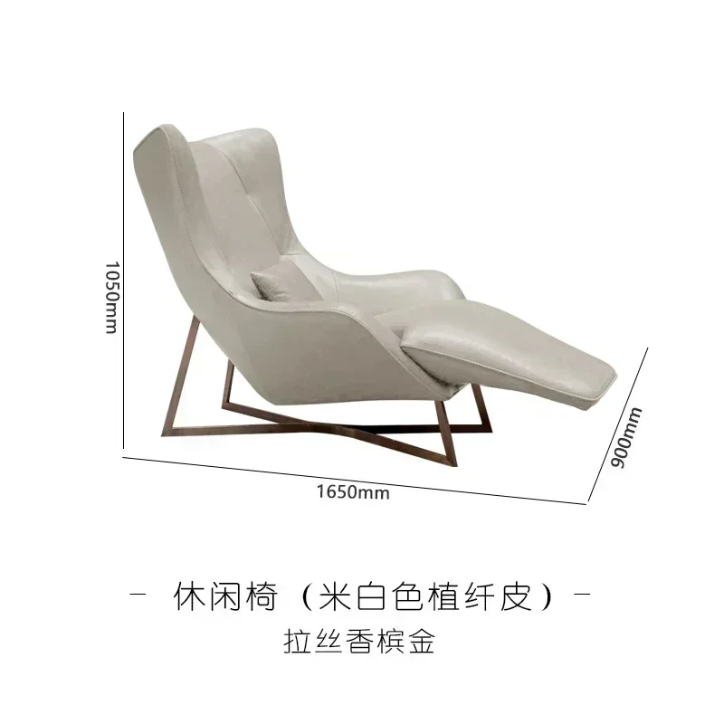 Italian-Style Light Luxury Leather Couch Large Flat Living Room Recliner Executive Chair