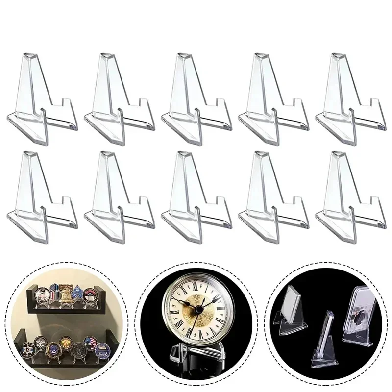 Triangular Card Display Stand 30 Pack Acrylic Transparent Easel Rack for Coin Sports Trading Card Photo Display Holder Support